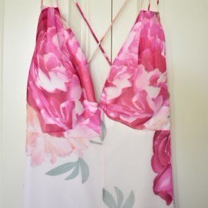Calvin Klein Pink/White Floral Maxi Dress